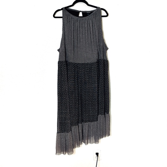torrid Dresses & Skirts - Torrid Dress Midi Black Diamond Mesh Asymmetrical 4X NEW